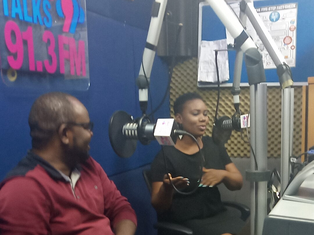 Oluwadara on Lagos Talks radio station talking about her upcoming event